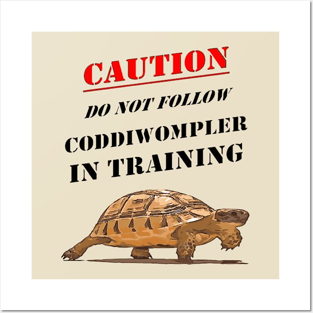 Caution Coddiwompler In Training With Tortoise Art Wall Art by taiche